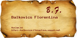 Balkovics Florentina névjegykártya